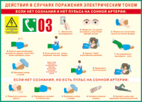Таблица Действия в случае поражения электрическим током 1000*1400 винил - «globural.ru» - Донецк
