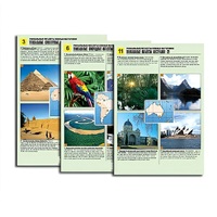 Комплект таблиц по географии раздаточных "Уникальные объекты южных материков" (цвет, лам, А4, 12 шт.) - «globural.ru» - Донецк