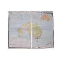 Учебная карта "Австралия и Новая Зеландия" (экономическая) 1100*1340 мм (матовое, 2-стороннее лам.) - «globural.ru» - Донецк